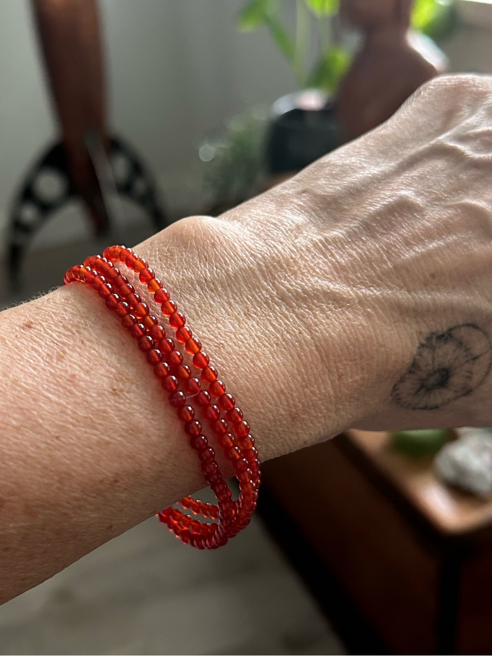 🍊 Carnelian Crystal Wrap Bracelet OR necklace